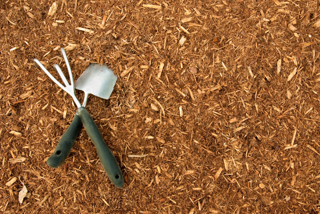 Mulch and garden tools